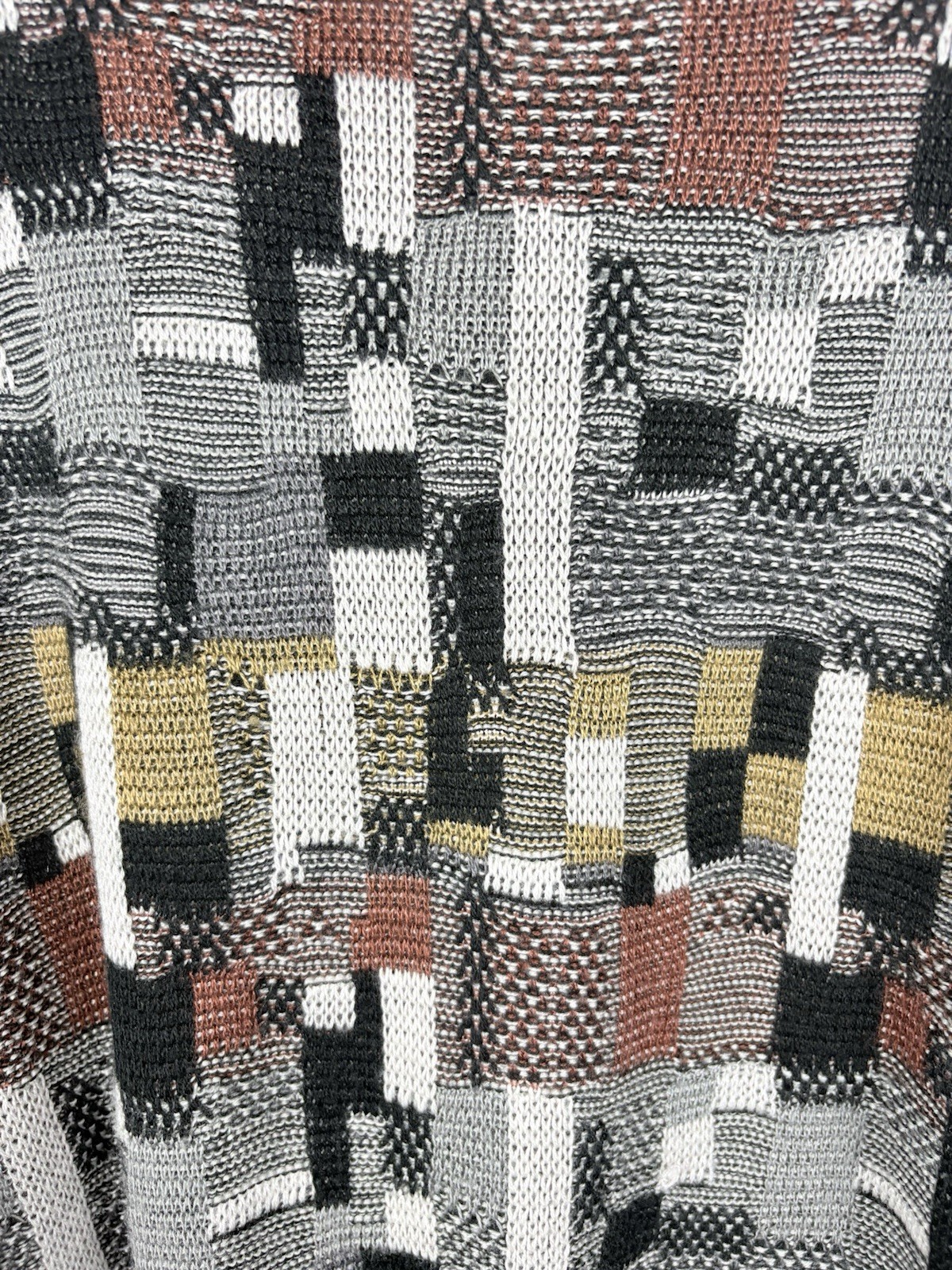 Vtg 80s 90s Men’s Sweater Large Geometric Grandpa Grunge Hip Hop Preppy Academia