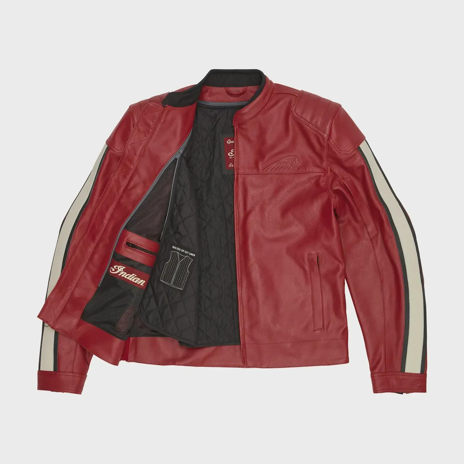 Indian Motorcycle Leather Jacket Vintage Racer Style Genuine Biker Riding Jacket