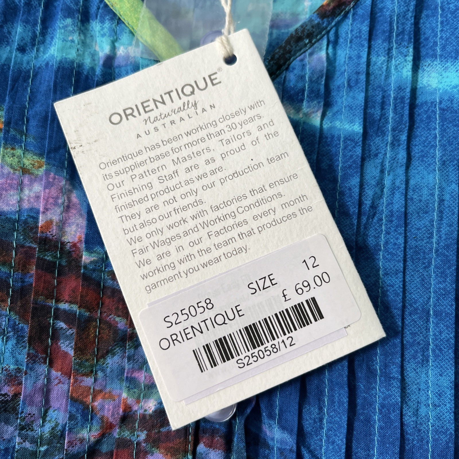 BNWT ORIENTIQUE® Naturally AUSTRALIAN size 12/14 Summer Dress