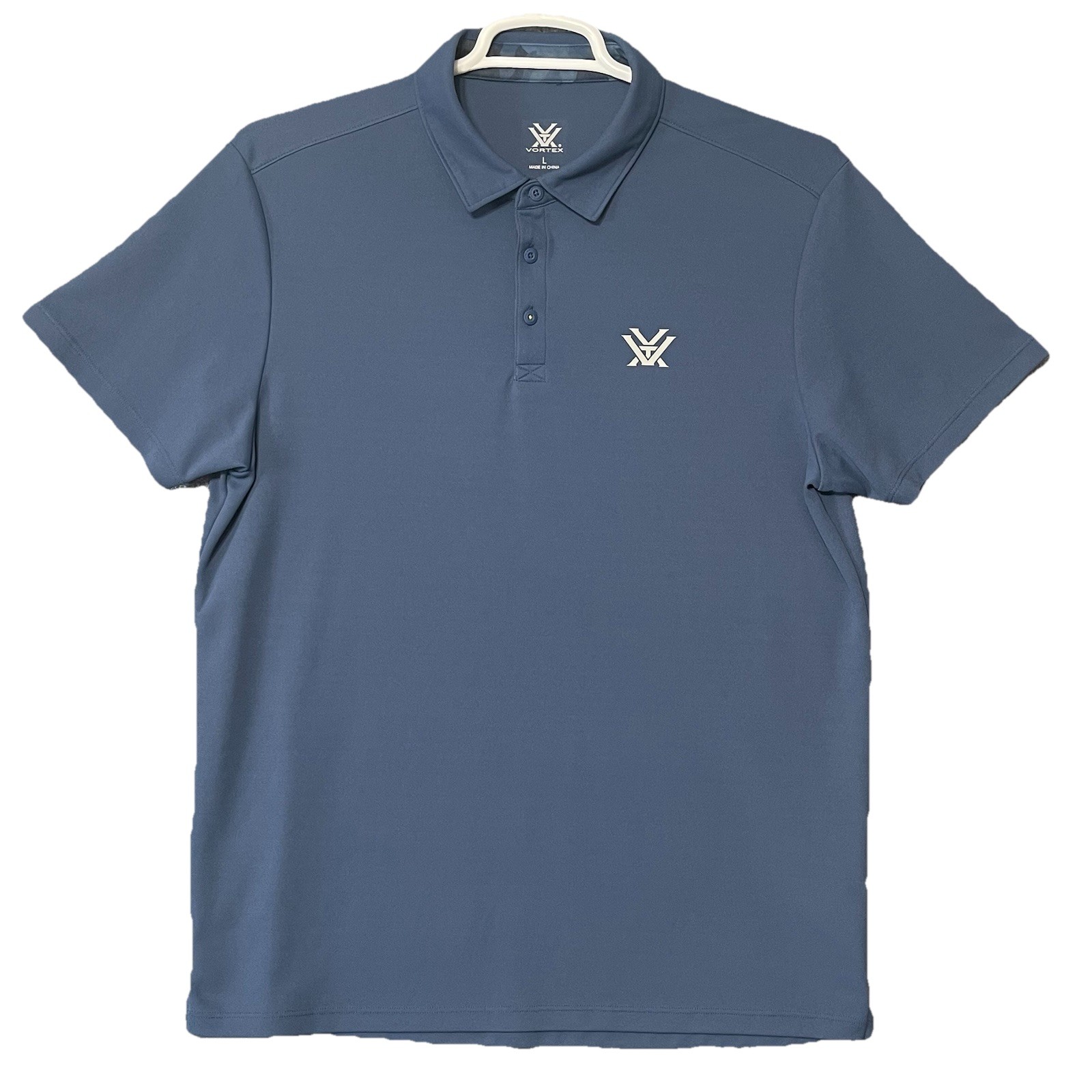 Vortex Polo Golf Shirt Men’s Size Large Blue Short Sleeve Performance Stretch