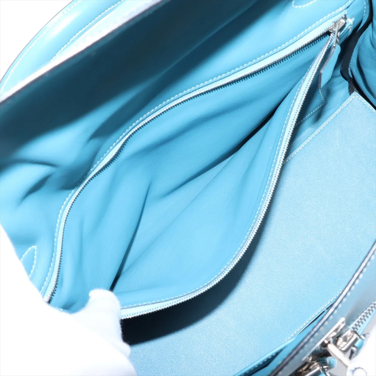 Hermès Kelly lakis 35 Veau Swift Blue Jean Silver Metal Fittings □N:2010