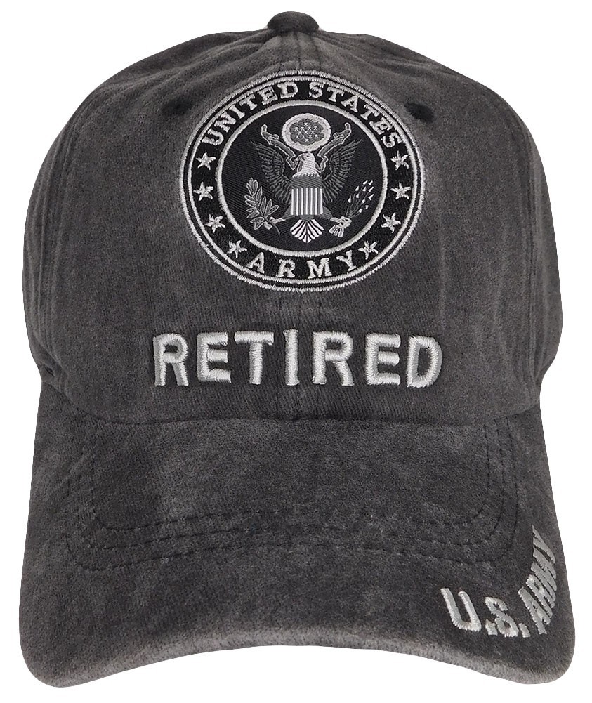 United States Army Retired Grey Gray Embroidered Hat Cap CAP522AB – Licensed