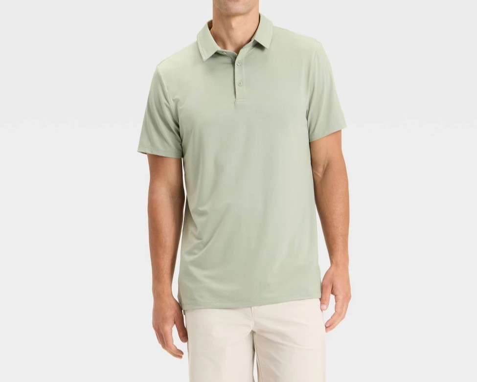 Jersey Polo Shirt All in Motion Wicking Stretch No Roll Collar COLOR CHOICES