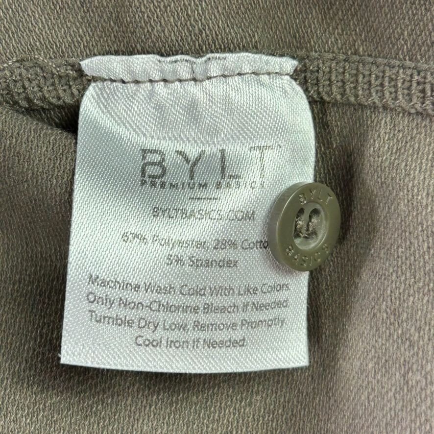 BYLT Premium Basics Drop Cut Long Sleeve Henley Mens XL Brown Athleisure Workout