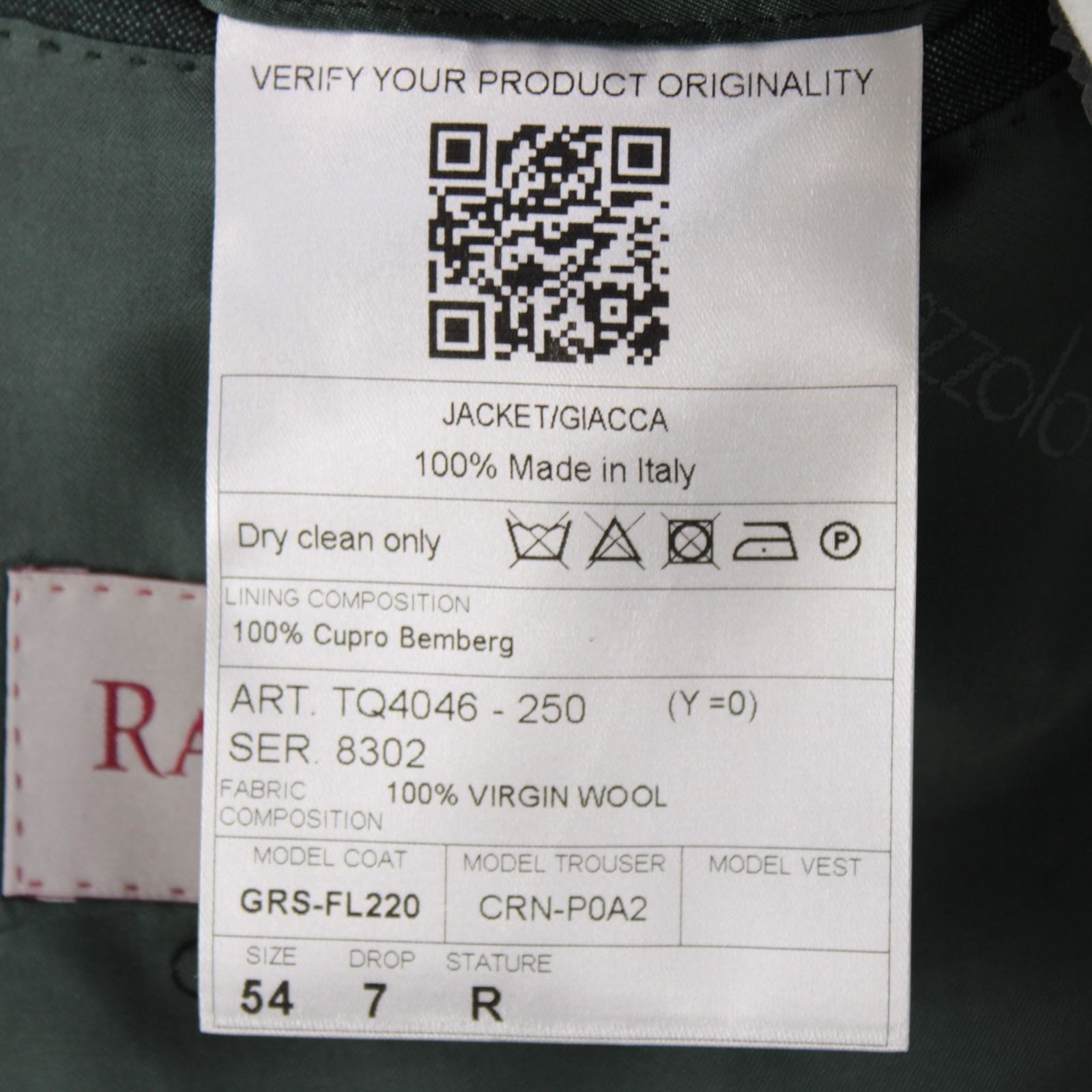 Ravazzolo NWT Super 130’s Wool Two Piece Suit Size 54R (44R US) In Green