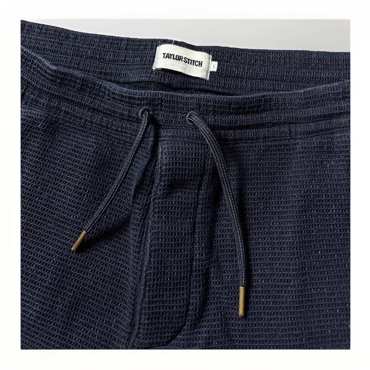 Men’s Taylor Stitch Short Apres Waffle Navy 100% Organic Cotton Size Large $108