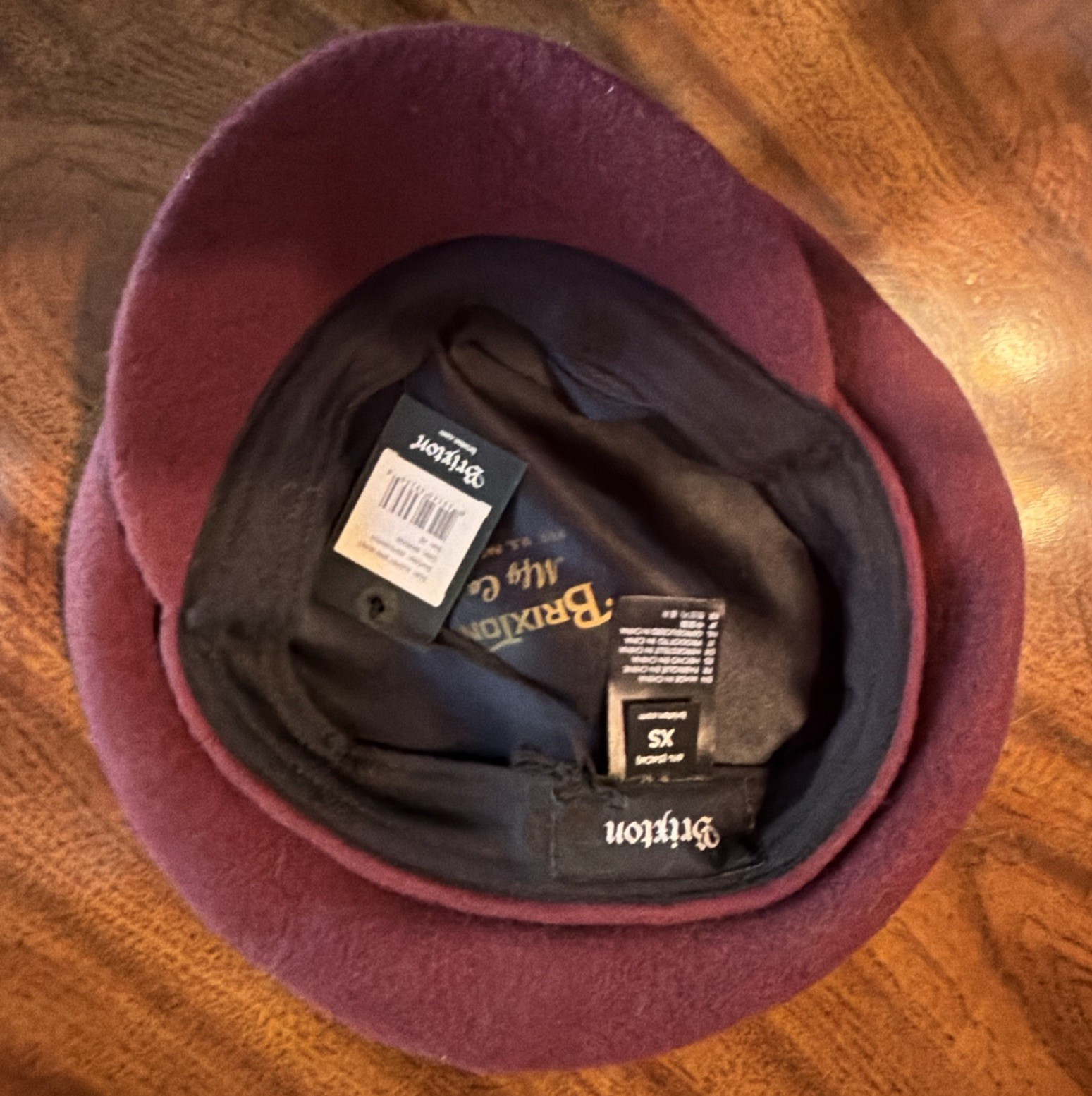 Brixton Burgundy Solid Pattern WomensFedora Hat in Size XS