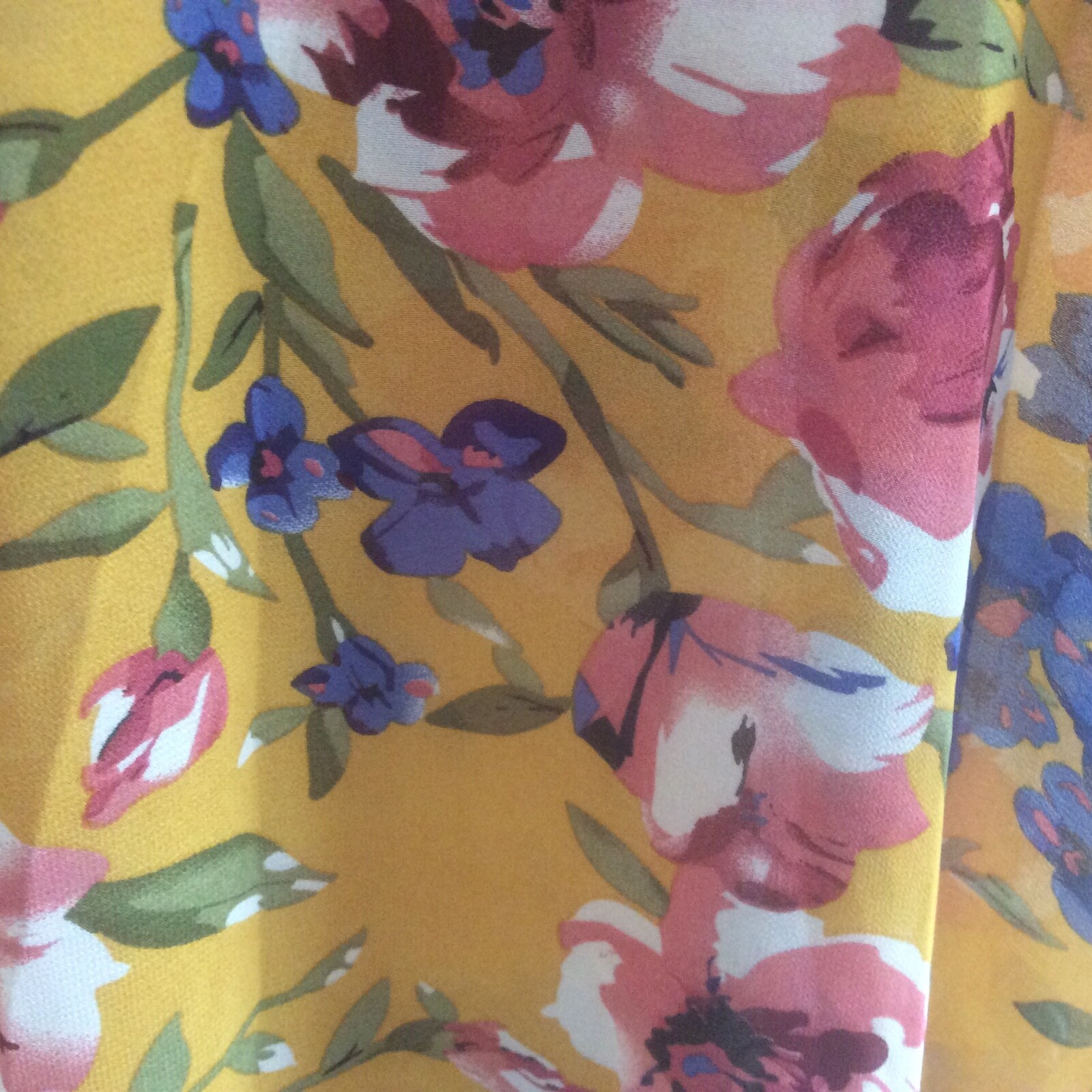 Shein Mustard Yellow Multi Floral Print Long Sleeve Open Jacket M