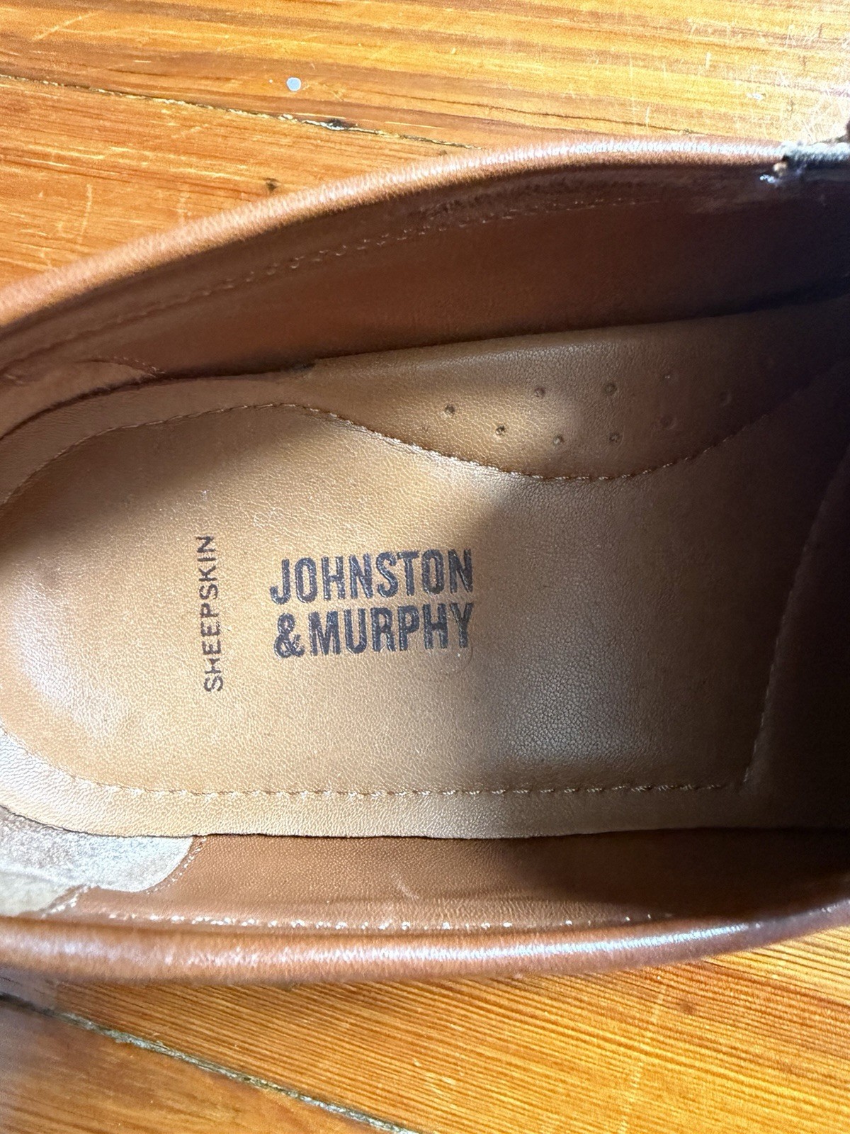 Johnston & Murphy Sheepskin Loafers Brown Leather Men’s 10.5