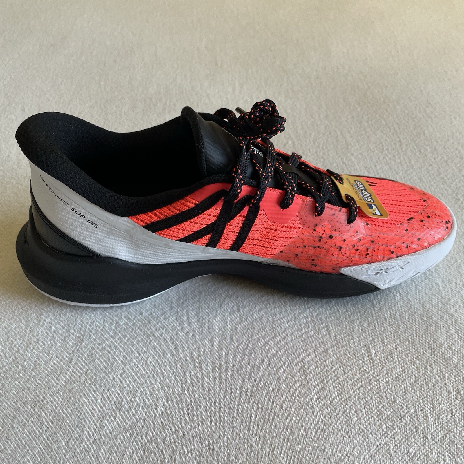 Skechers Slip In Men Size 8 Tennis Baseline Bully Pickleball Shoe Coral Black