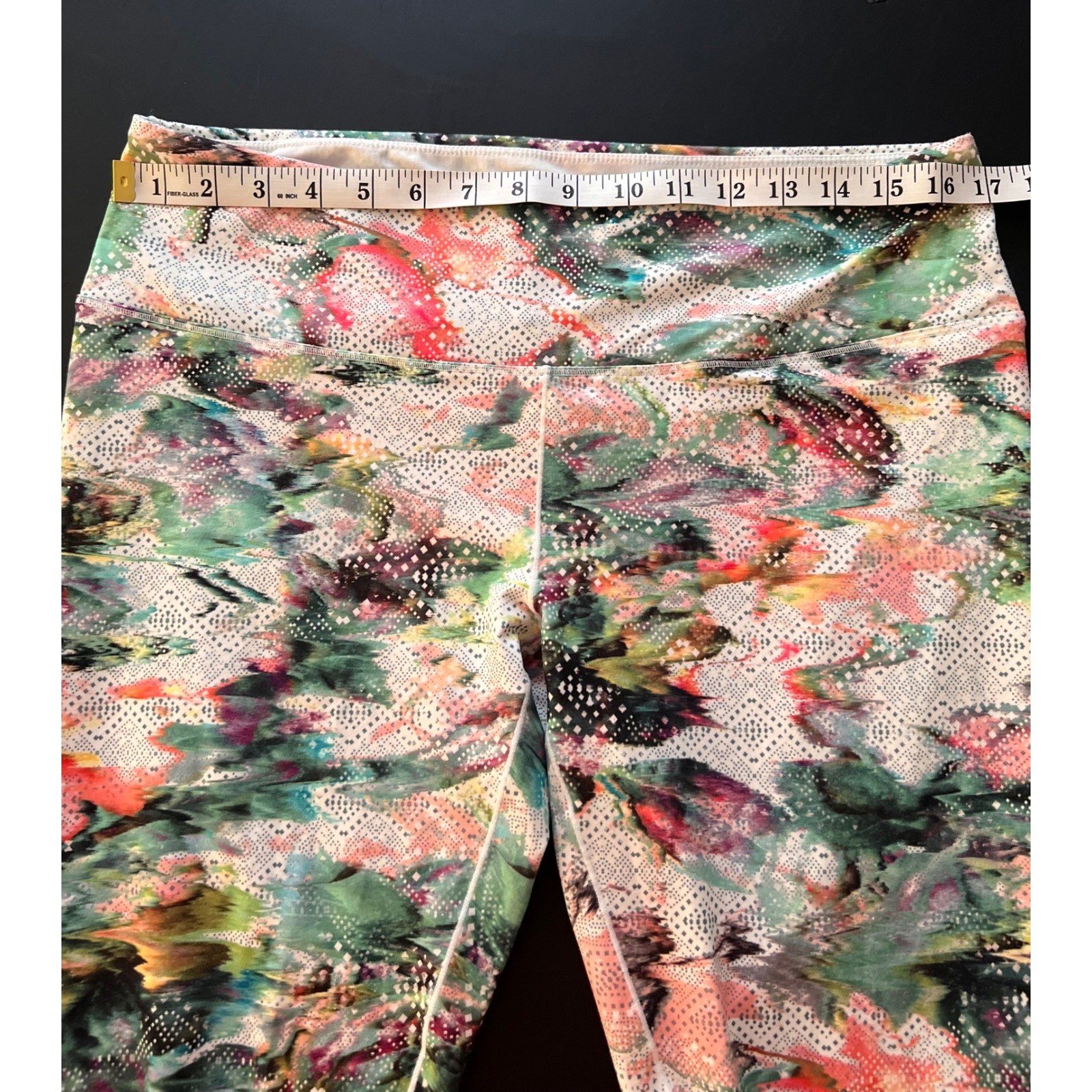 Prana Womens XL Multicolor Abstract Print High Rise Yoga Athletic Leggings