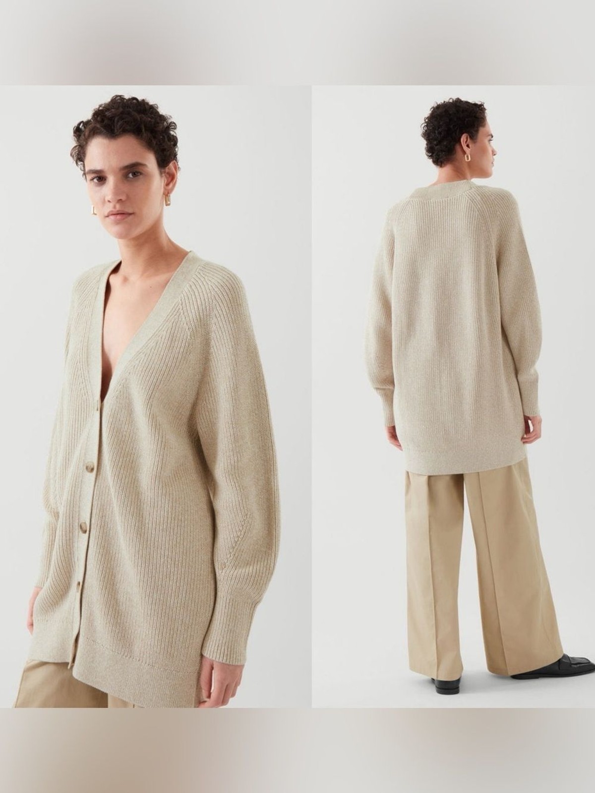 COS Longline V-Neck Cardigan
