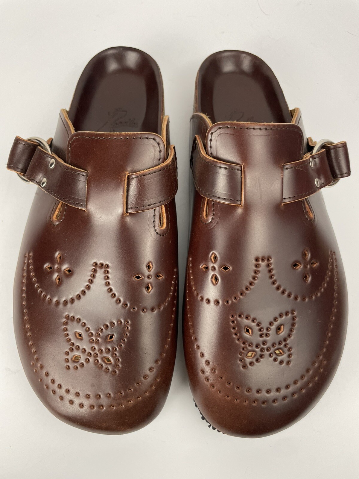 Needles Brown Shell Cordovan Clogs Mules Men’s Size 10