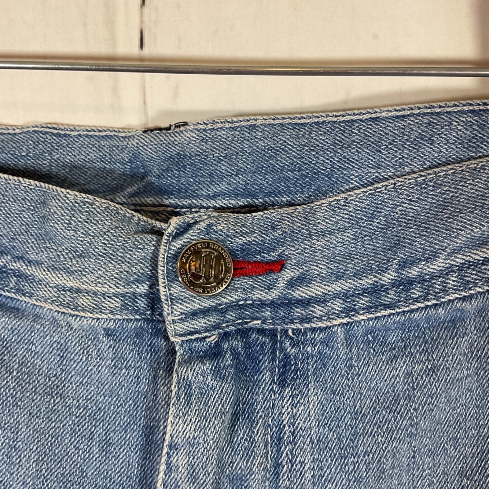 Tupac Makaveli Jeans 42×34 Baggy Denim Fade Graphic Hip Hop Y2K Grunge Rap 90s