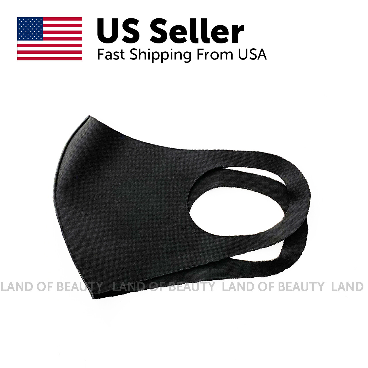 5pcs of Face Fashion Black Mask Washable 3D/ Ship within 24Hrs from USA
