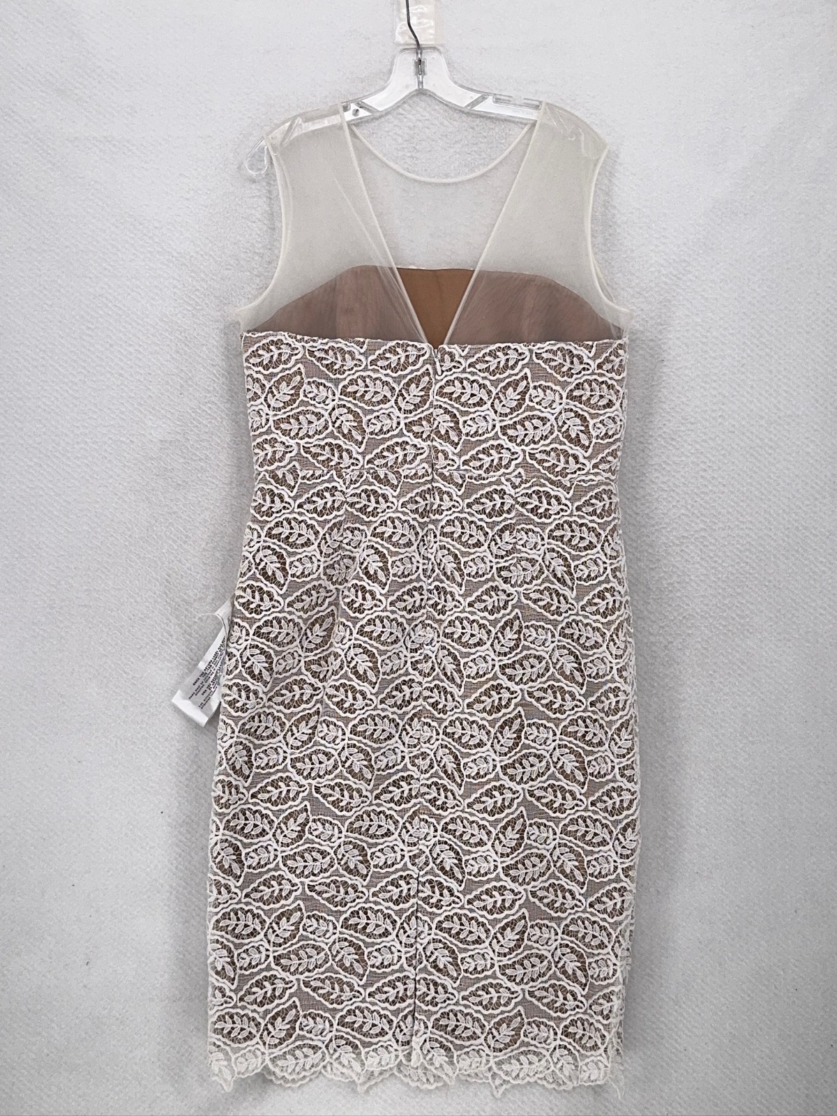 Dress the Population White Lace Lined Tegan Midi Sheath Dress Sz XXL NEW