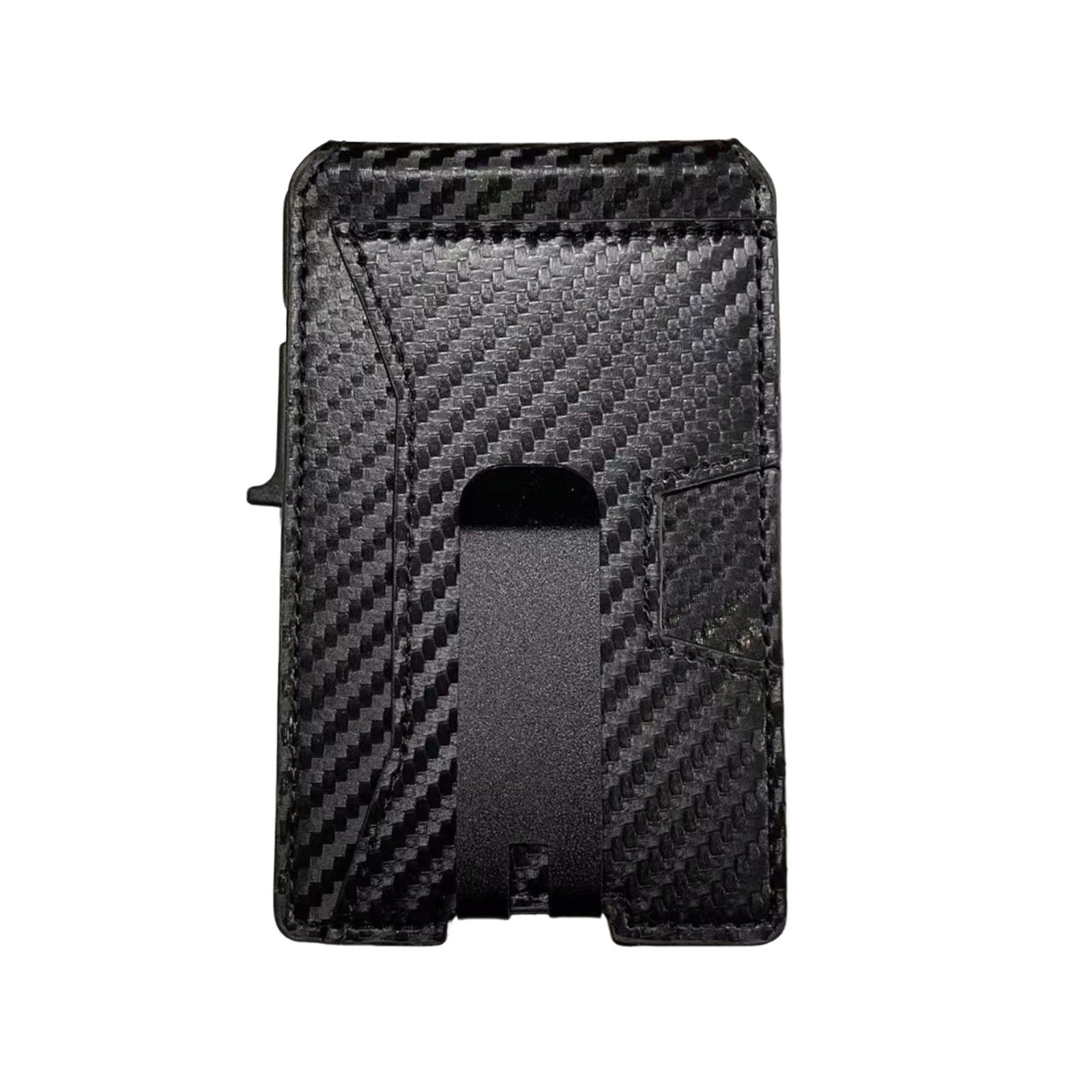 Men RFID Blocking Money Clip Slim Carbon Fiber Credit Card Holder Metal Wallet