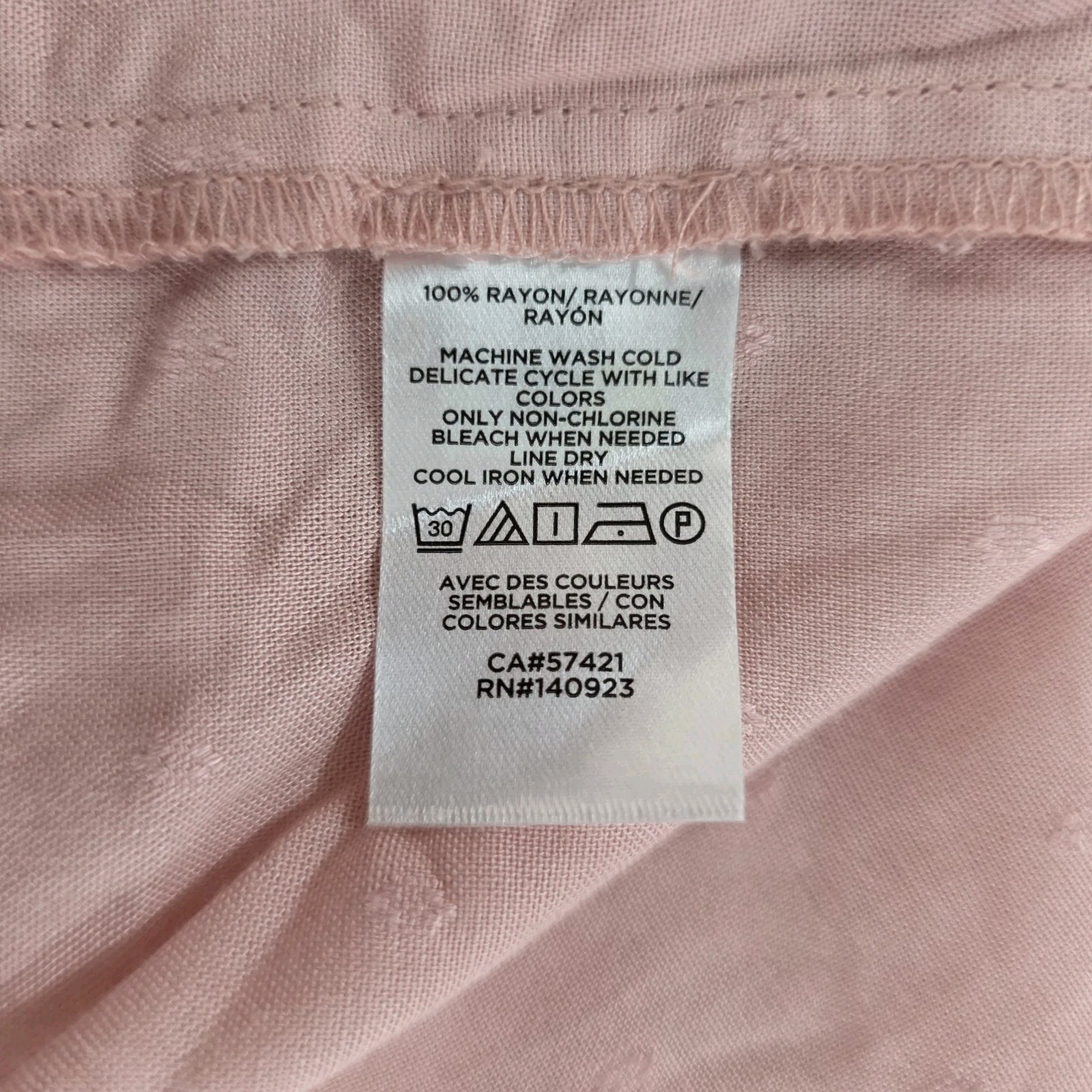 Loft Womens Top Size Medium Pink Button Up Peasant Boho Swiss Dot Scarf Neck