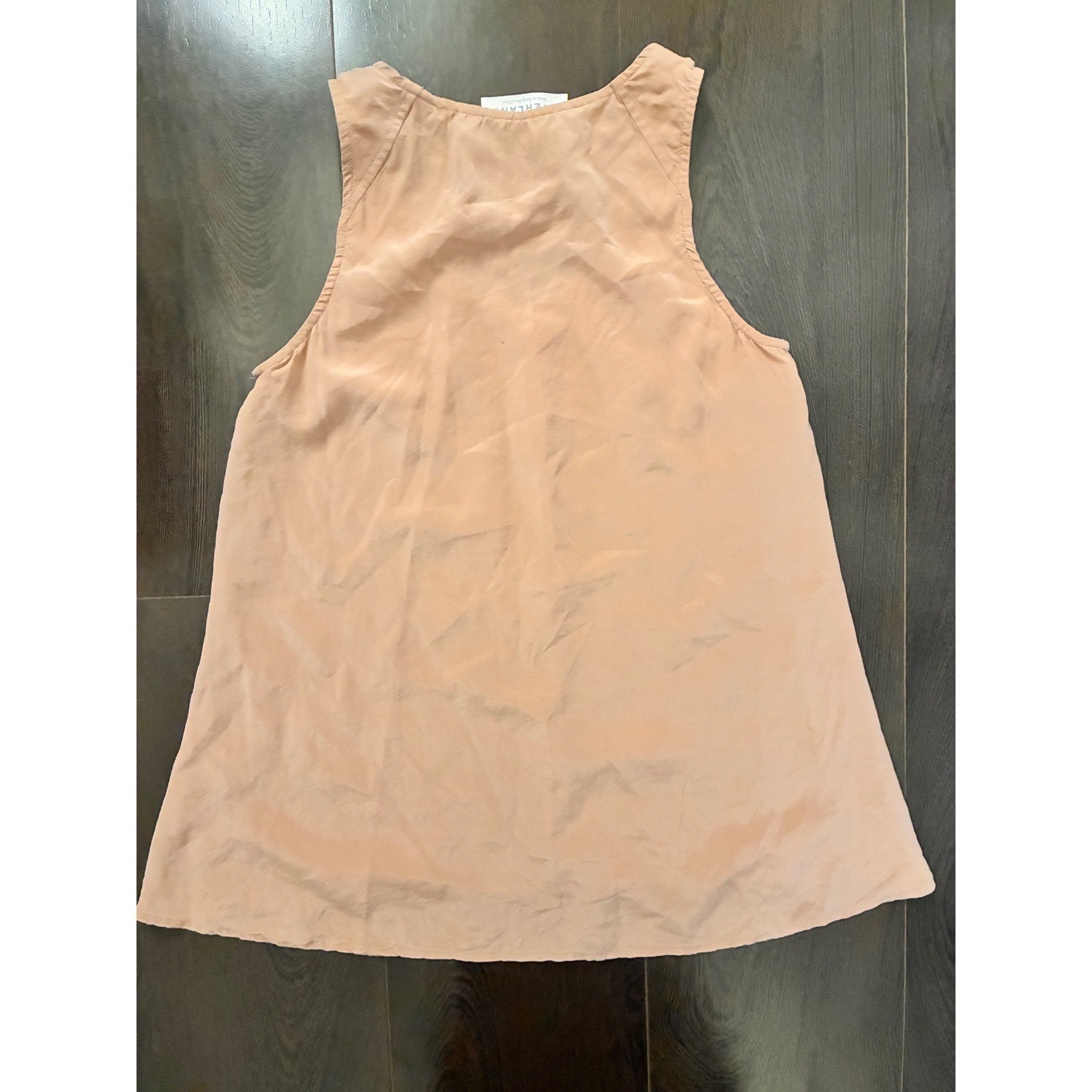 Everlane Womens XS Peach Scoop Neck Sleeveless Tank Top Silk
