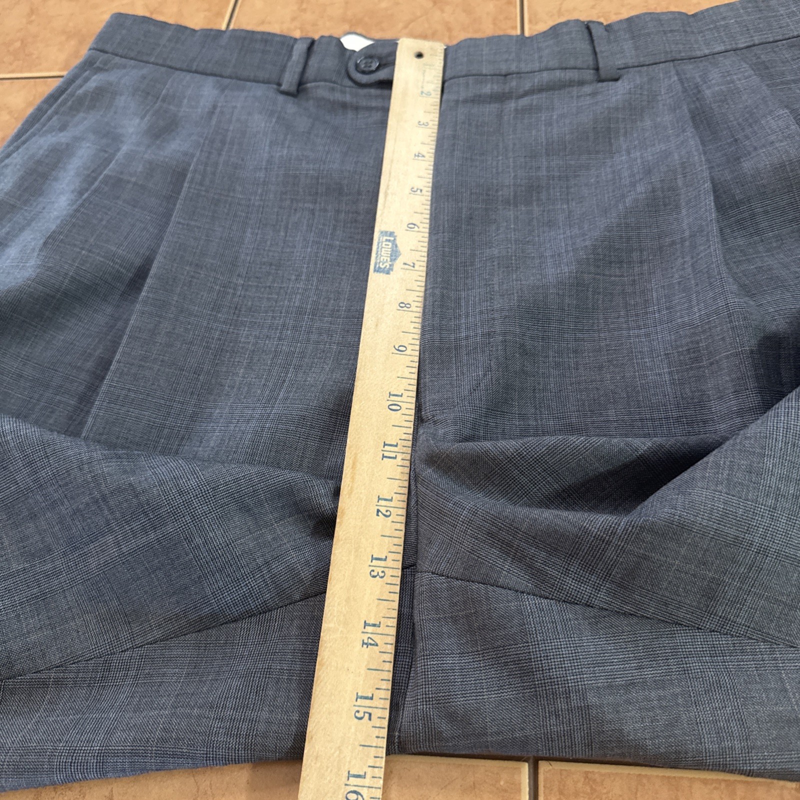 Jack Victor Suit Gray Plaid 44L Pants 38 x 30 Super 110s Wool Pinstripe 2 Piece