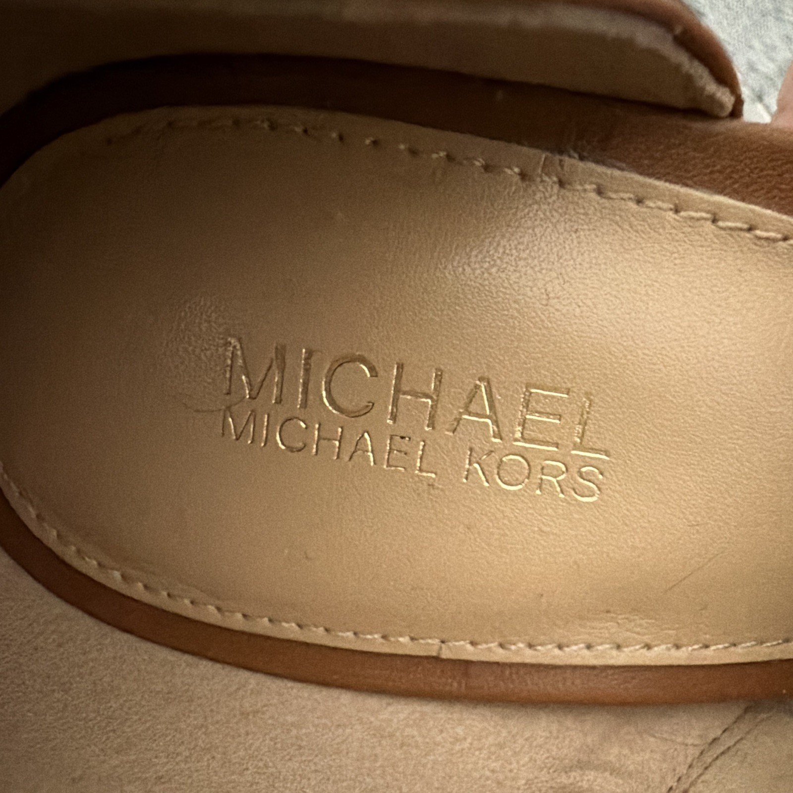 Michael Kors Brown Leather Open Toe Zip Stiletto Pumps Women’s US 7 EUC