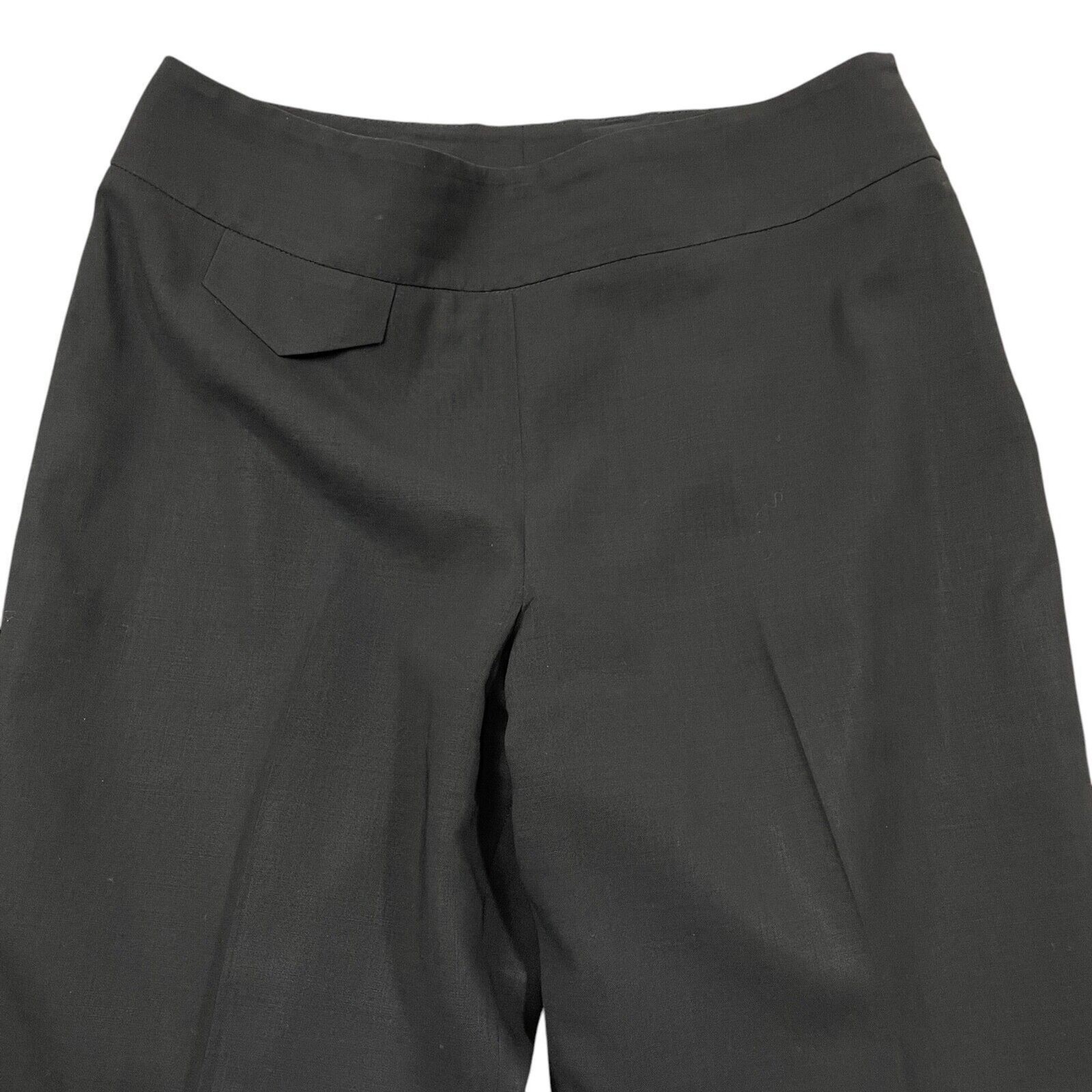 Akris 10 Black Dress Pants Side Zip Wool Pockets