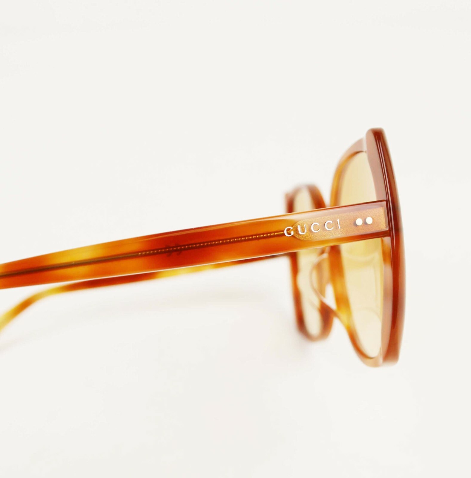 Gucci Orange Tortoiseshell Acetate Large Sunglasses with Logo 558391 2276