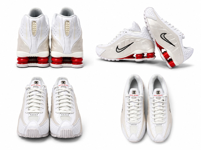 NEW Nike Shox R4 Women’s Size 6/Youth 4.5 White Phantom Red Running Shoes N36