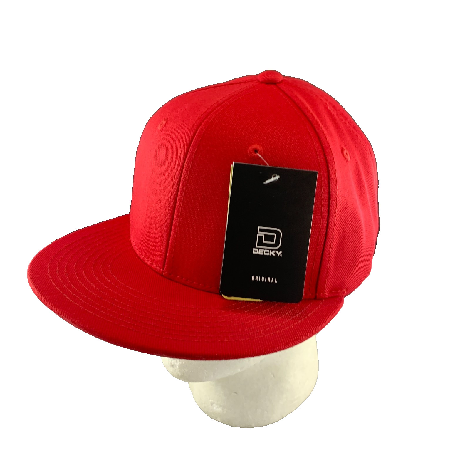 New Decky 6020 Snapback Hat Acrylic Blank Flat Bill High Crown One Size Cardinal