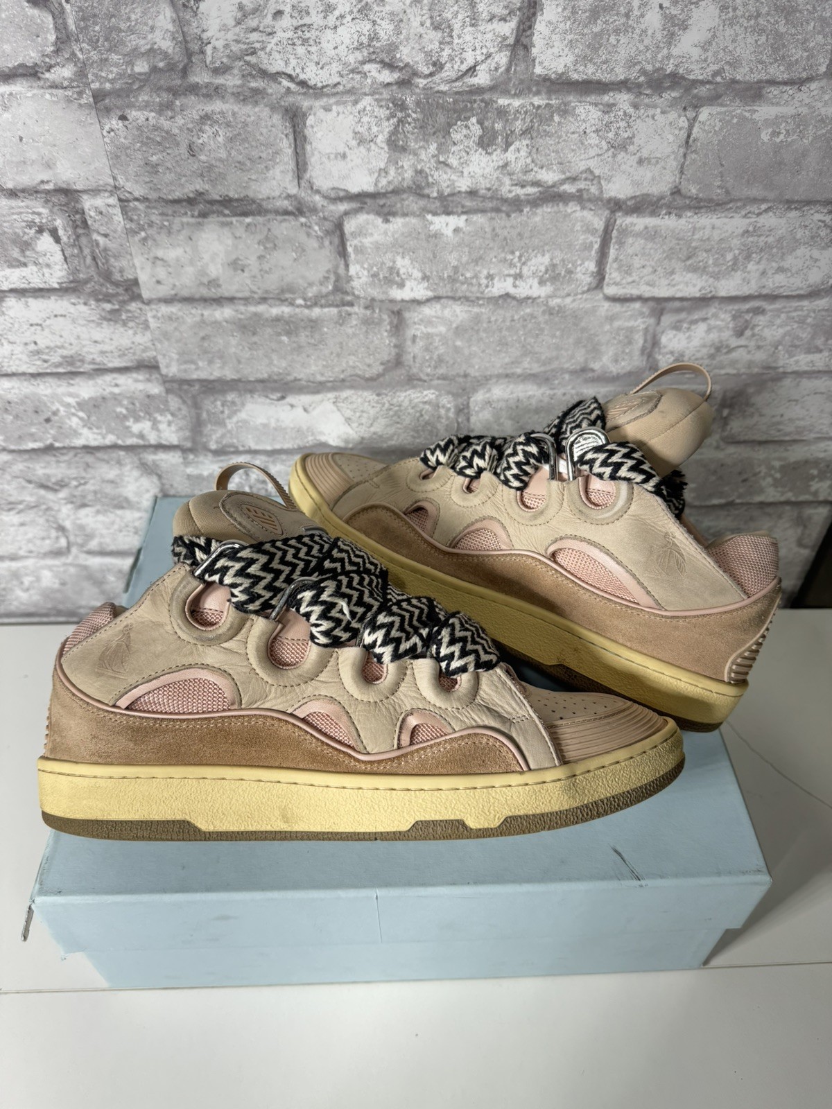 11US/44EU Lanvin Curbs Peach Sneakers
