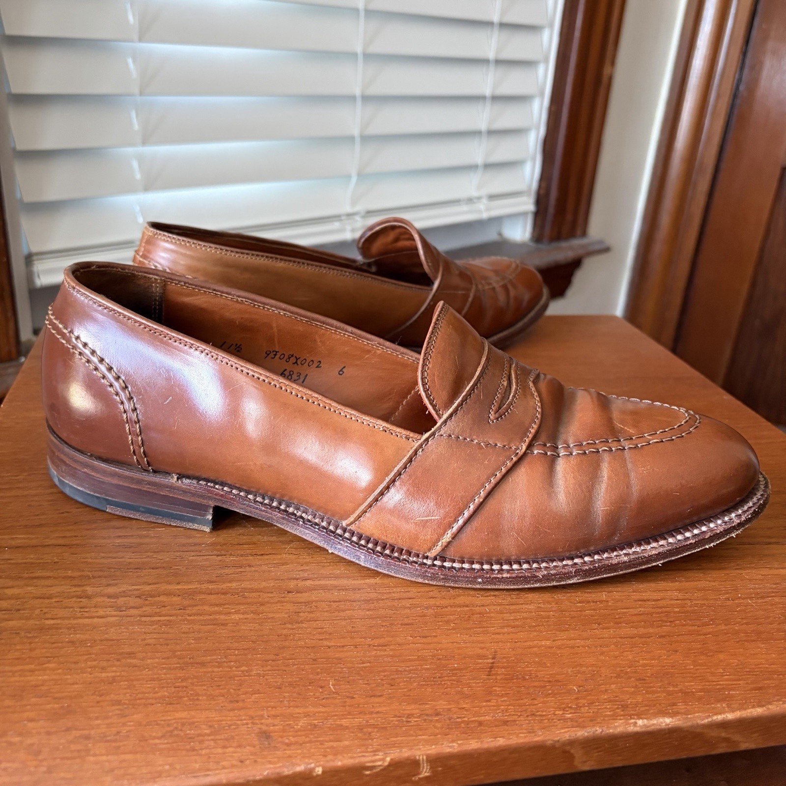 RARE | ALDEN 11.5D WHISKEY SHELL CORDOVAN FULL STRAP PENNY LOAFERS SHOES 11.5 D