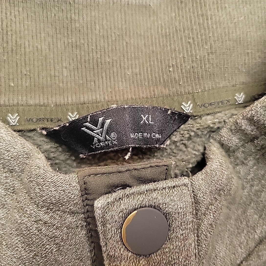 Vortex Pullover Mens XL Gray Snap Fleece Sweatshirt Outdoor Hunting Layer