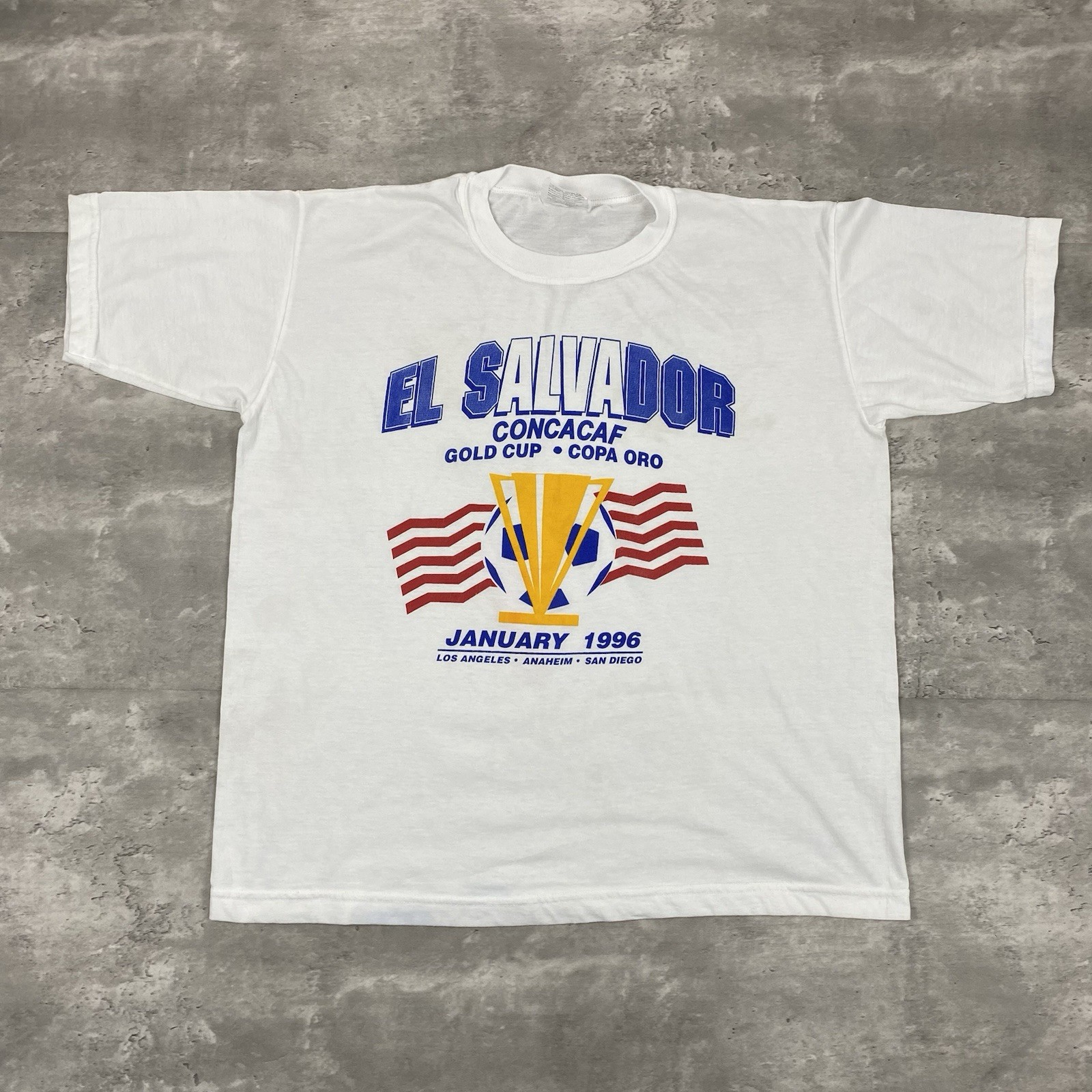 vintage 1996 EL SALVADOR CONCACAF GOLD CUP COPA ORO t shirt soccer futbol 90s