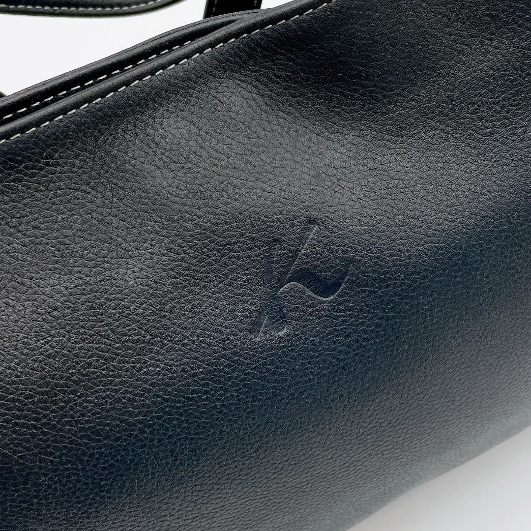 Kitamura h385 A4 Tote Bag Leather Embossed Black Shoulder Japan 0612640