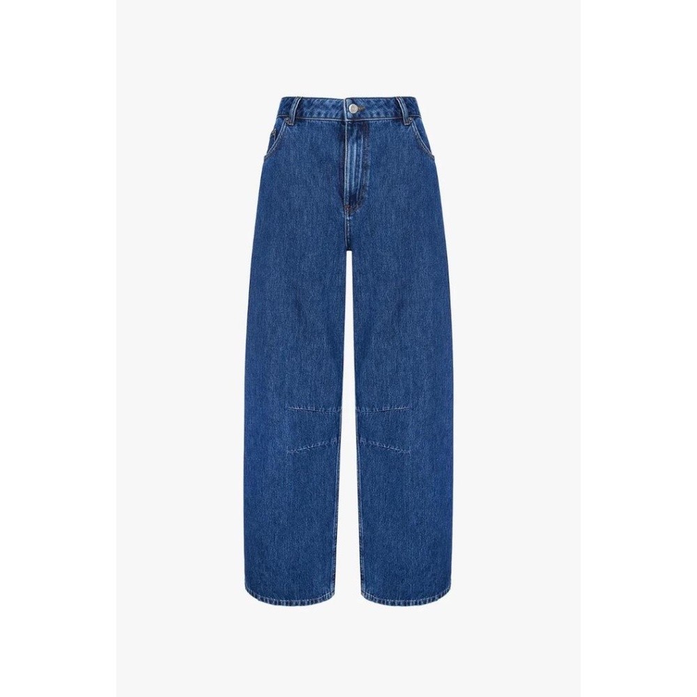 ALIGNE Markus Mid-Rise Barrel Leg 100% Organic Cotton Jeans Mid Blue 27 NWT