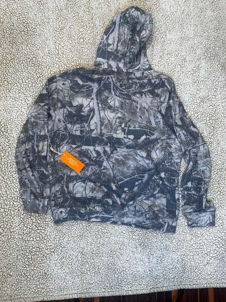 Negative Space Hoodie Men’s Medium M Camo Lightweight Waffle Knit Pullover NWT