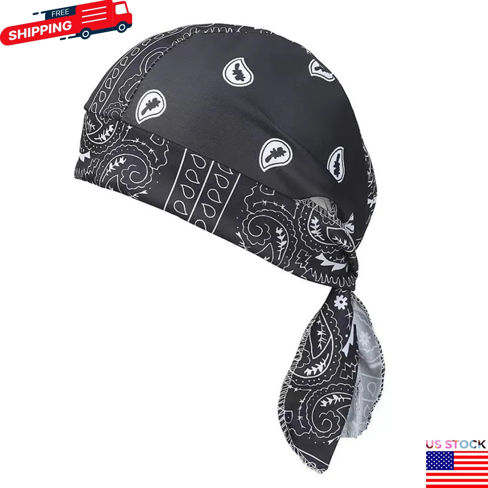 Elastic Motorcycle Wrap Biker Du Bandana Paisley Doo Rag Head Skull Cap Durag