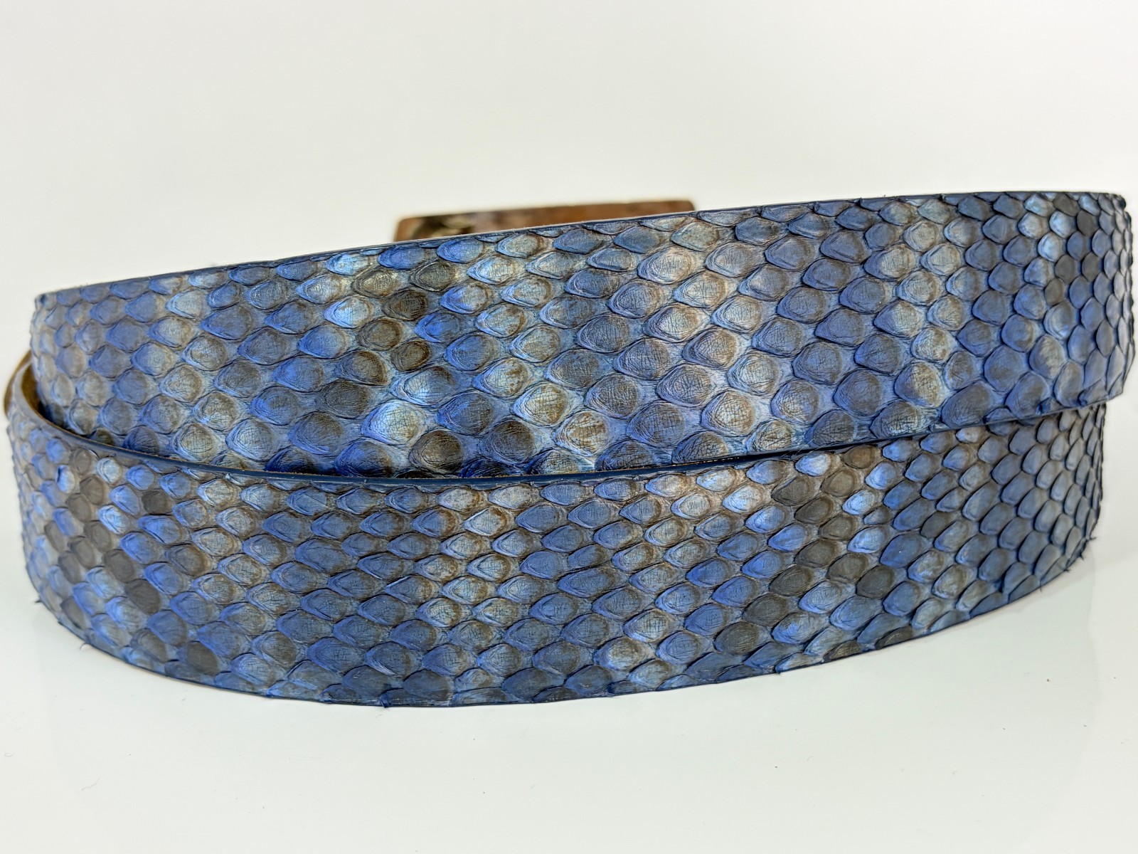 W. Kleinberg Genuine Python Belt 38 Sterling Silver Buckle Southwestern Sunface