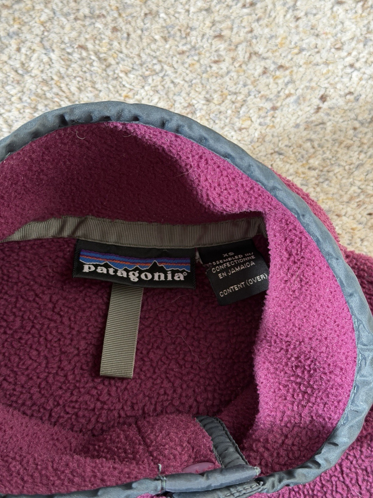 Vintage Patagonia Synchilla Snap T Button Fleece Sweater XSmall Purple 90s