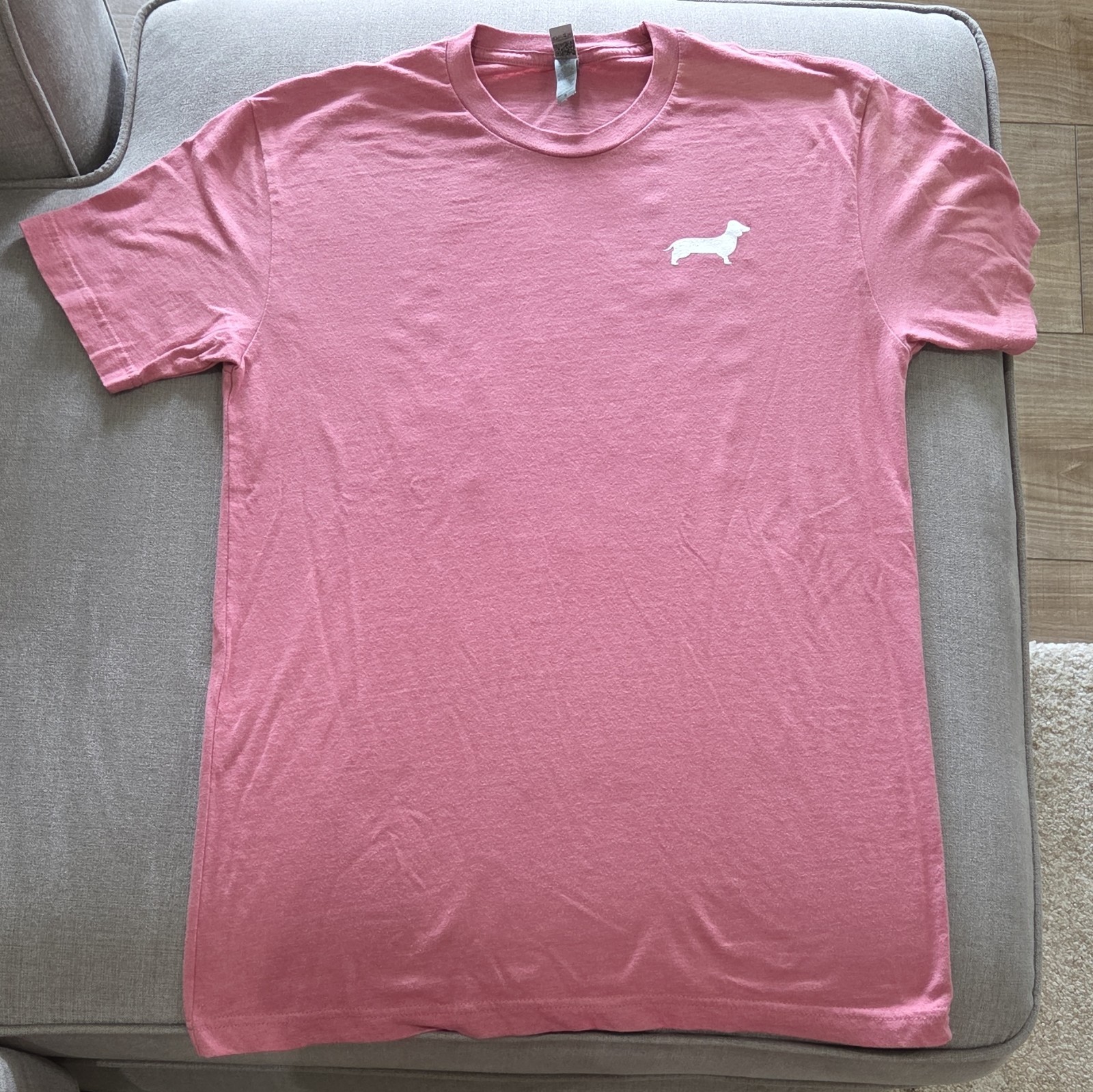 Next Level Apparel Pink “Big Wiener Energy” Dachshund Graphic Tee Crew Neck S