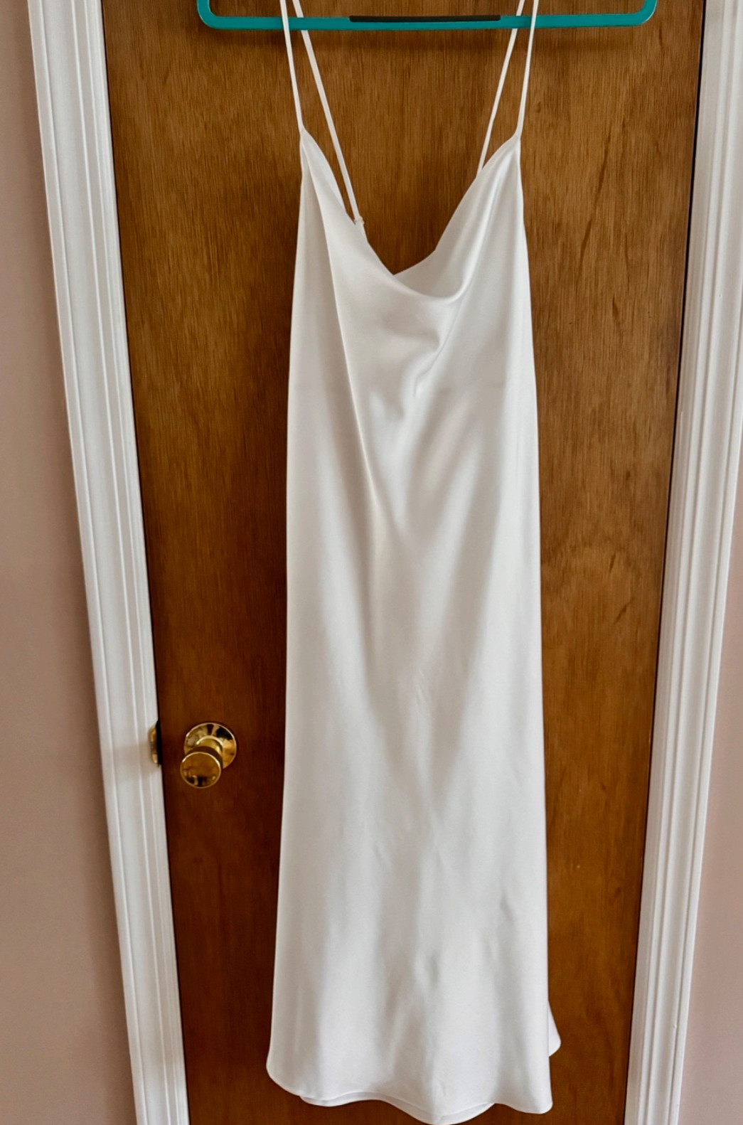 Show Me Your MUMU Women’s Cowl Neck Dress in Ivory Luxe Satin-Bridal Wedding-XL
