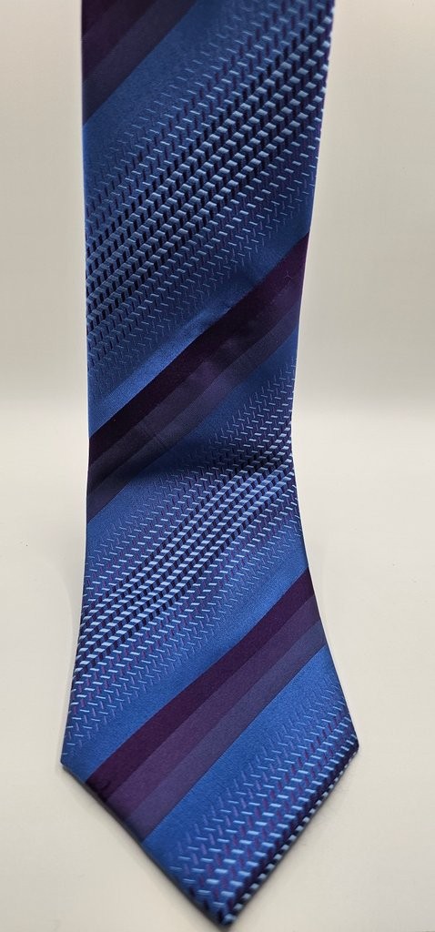 Kenneth Cole New York Blue and Purple Striped Tie