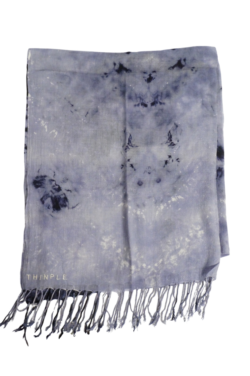 NWT THINPLE Purple & Black Soft Dye Cashmere Silk Women’s Scarf Italy 40″x84″
