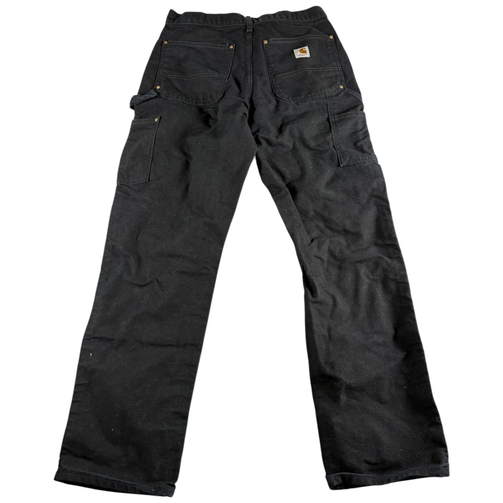 Carhartt Original Dungaree Carpenter Pants Mens 31×32 Black Cotton Double Knee