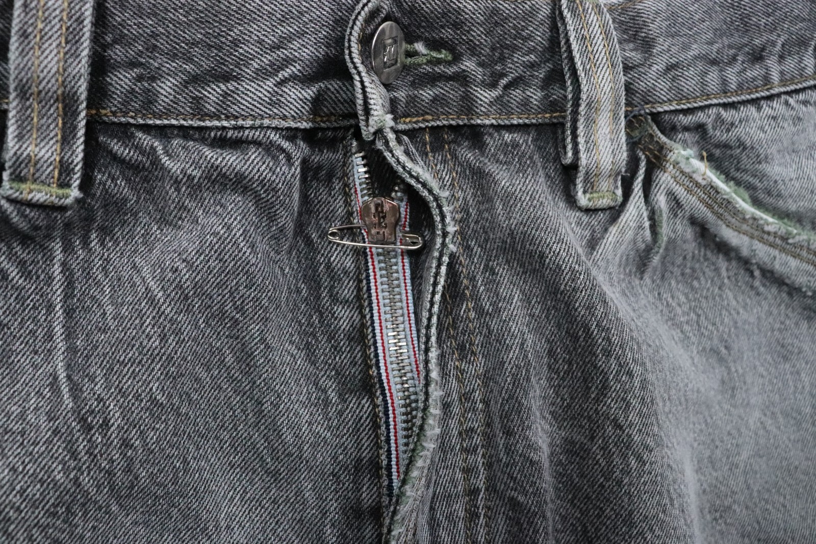 Mecca VTK 90s Baggy Jean’s Grunge Skater Hip-hop Urban Men 40×32 DAMAGED ZIPPER