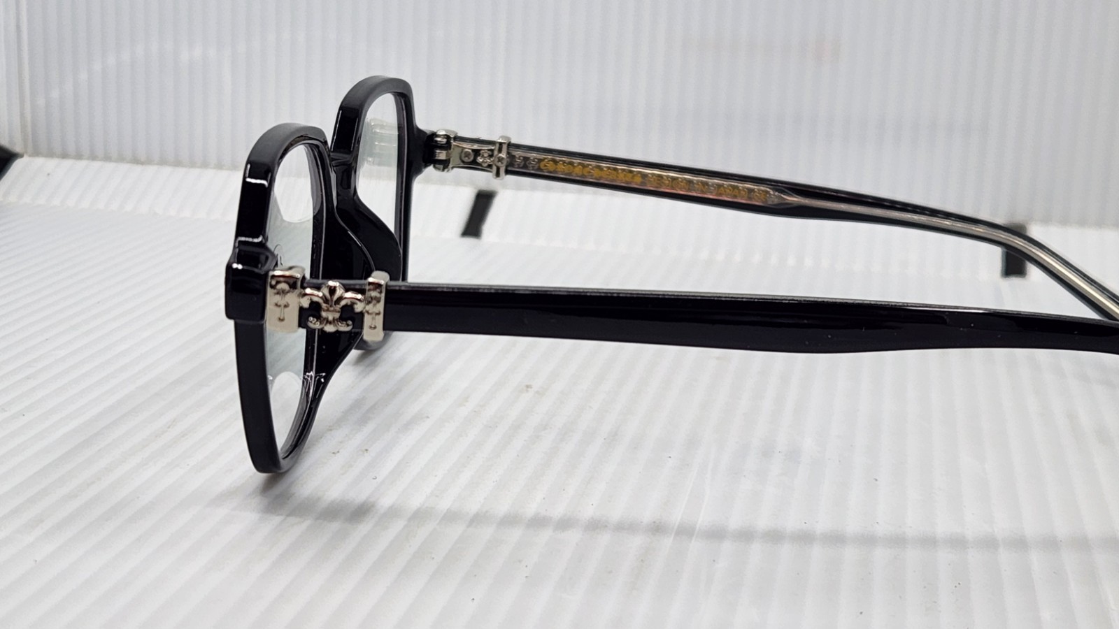 Chrome Hearts Cross Design Glasses Black/Silver Style With Box New