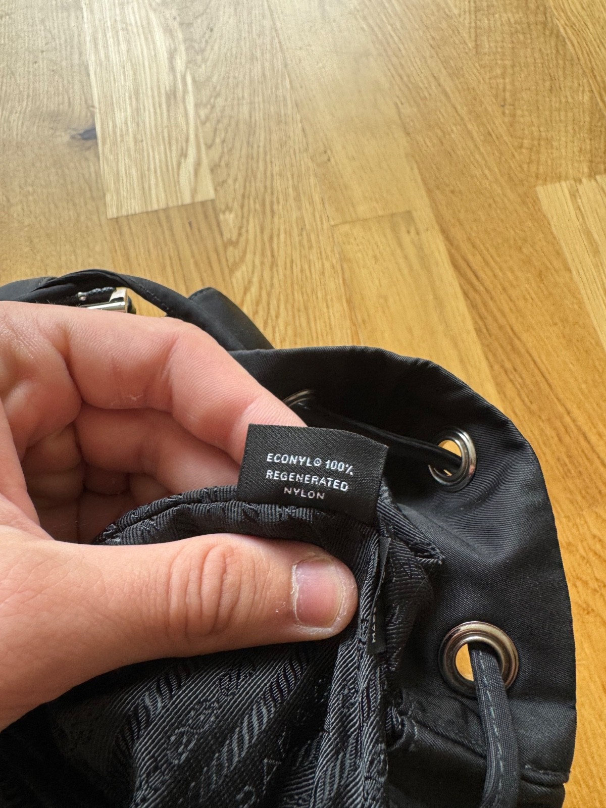PRADA Re Nylon Buckle Closure Backpack Medium Black Nylon