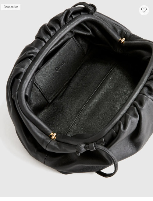 NWT QUINCE ITALIAN LEATHER POUCH CROSSBODY CLUTCH BAG BLACK HANDBAG MSRP $130