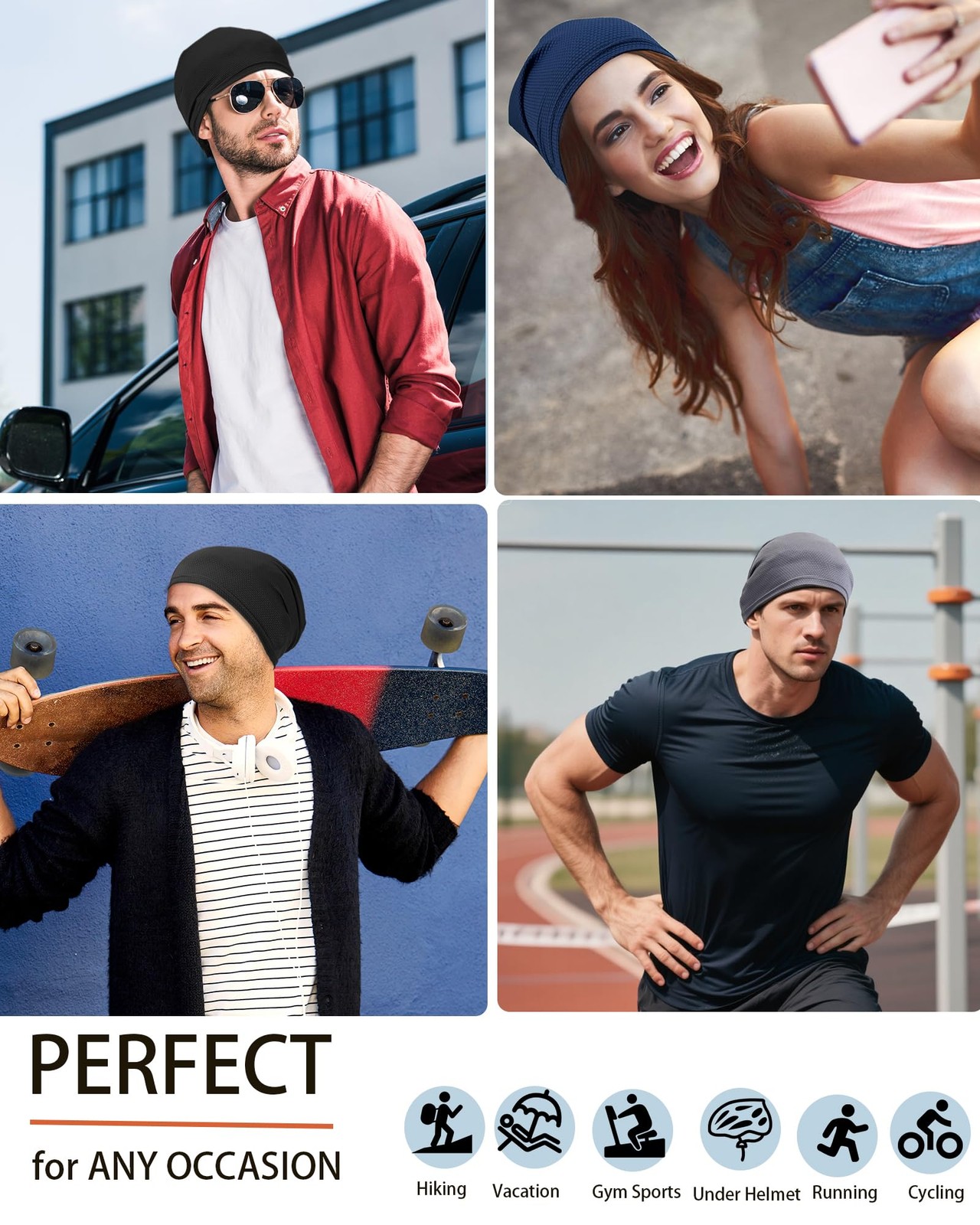 Cooling Skull Caps for Men Women-Thin Breathable Mesh Beanie for Men Running …