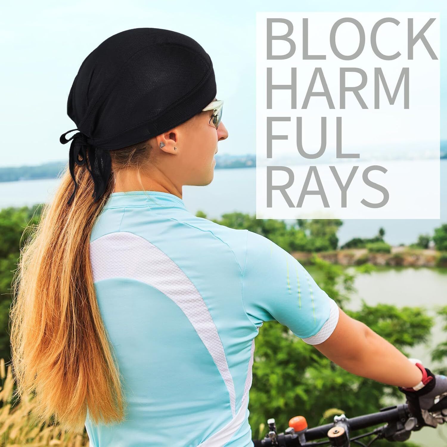 Sweat Wicking Doo Rag Cooling Dew Rag Helmet Liner Head Wrap Bandana Skull Caps